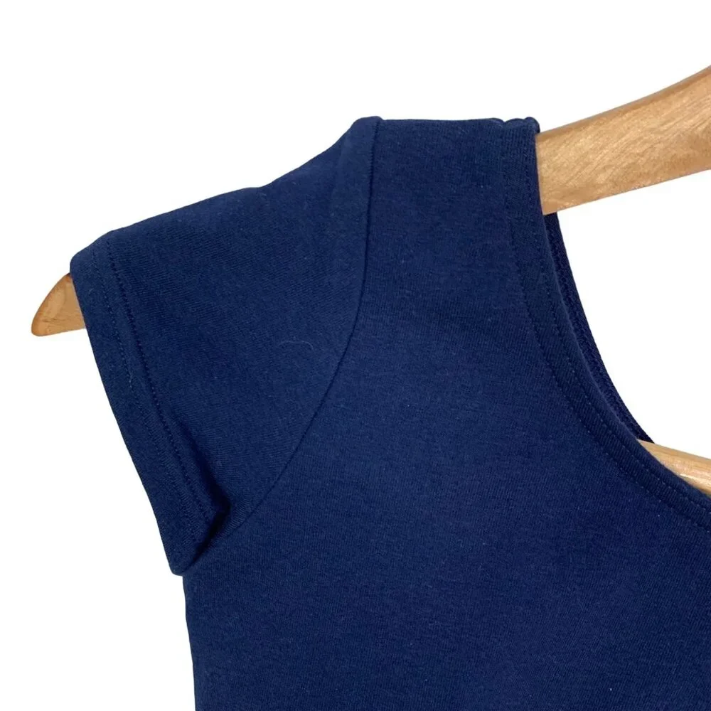 Capezio Child’s Small Cap Sleeve Scoop Neck Leotard CC400C Navy Blue Lined